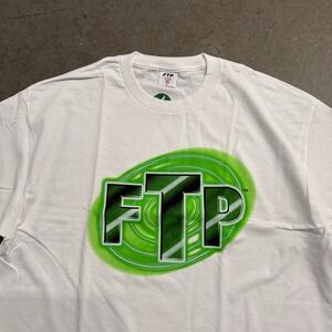 FTP Portal T-Shirt White Green Airbrush Logo Streetwear Mens XL